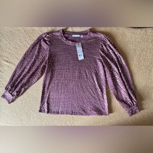 Notations Lavender Long Sleeve Top with Shimmering Accents